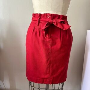 Banana Republic Red Paper Bag Skirt with Belt - Size 0
